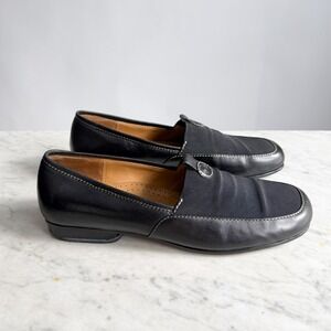 Joan & David too y2k vtg black leather‎ flats size 8.5